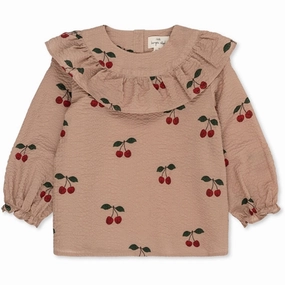 Konges Sl?jd Ma Grande Cerise Blush Lunella Blouse Quick Dry Technology Flex Fit Collar