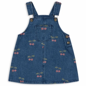 Konges Sl?jd Ma Grande Cerise Denim Magot Overall Dress Gots Bright-colored piece light layering