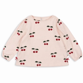 Tailored Cut Konges Sl?jd Ma Grande Cerise Peony Drey Slit Tee Gots