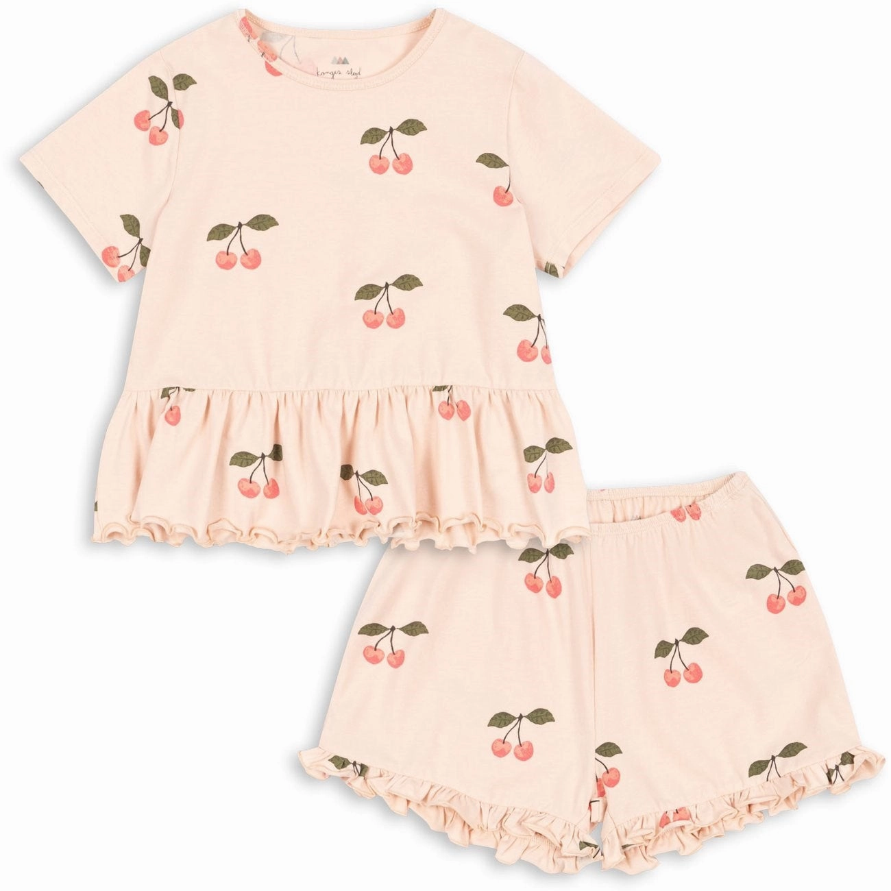 Konges Sl?jd Ma Grande Cerise Pink Basis Frill Set Seasonal Wear UltraSoftBrushedInterior