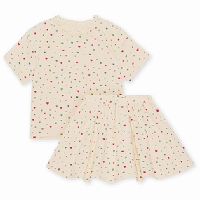Konges Sl?jd Multi Hearts Lin Skirt Set skateboarding outfit sustainable product
