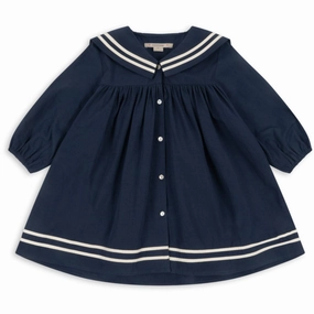 Konges Sl?jd Navy Blazer Sailor Dress Gots Sleek Drape Timeless Look