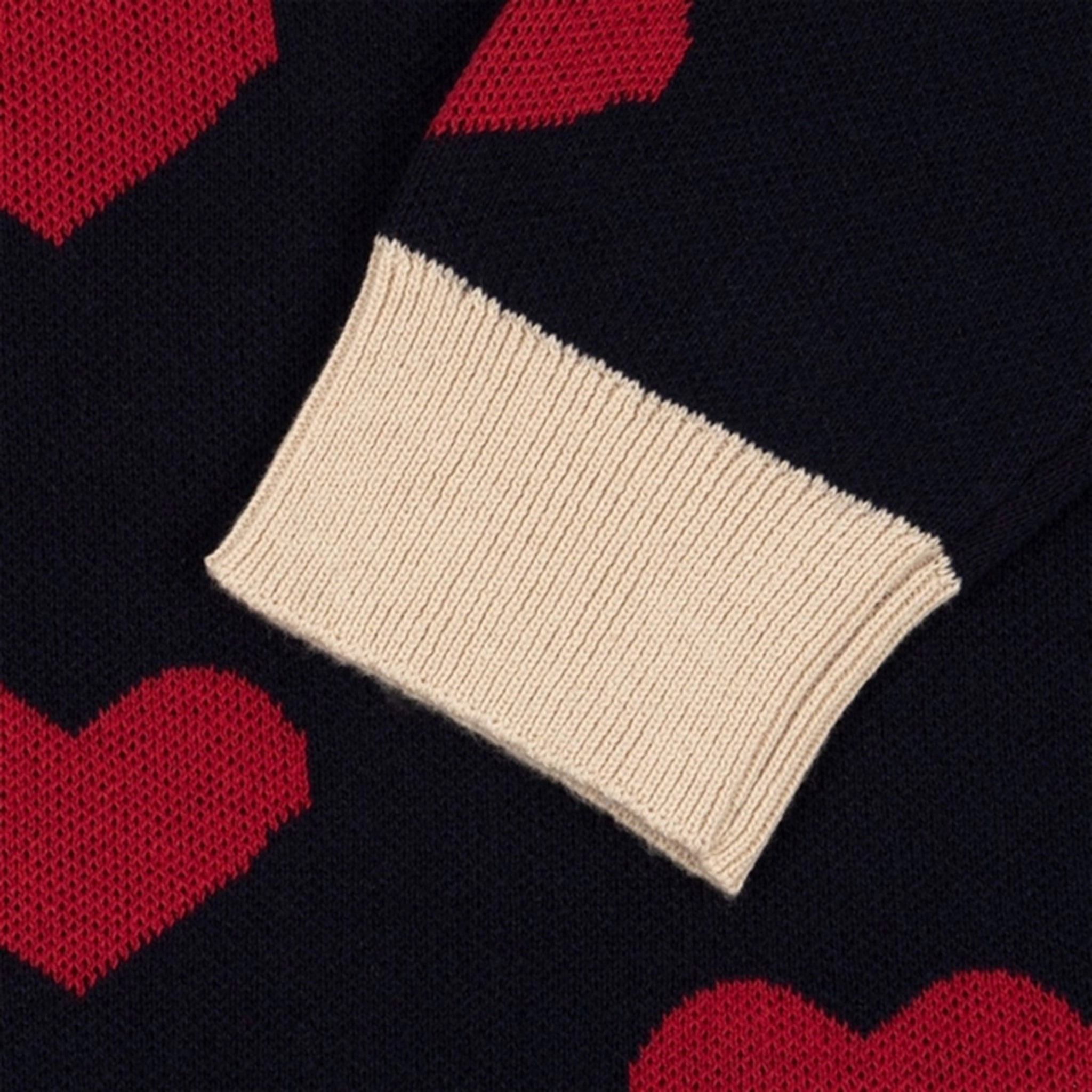 Chain-Detail Tonal-Stitching Konges Sl?jd Navy Heart Lapis Knit Dress