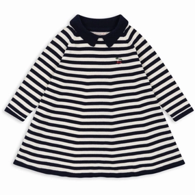 Comfy Design Sleek Design Konges Sl?jd Navy Stripe Venton Knit Dress Gots
