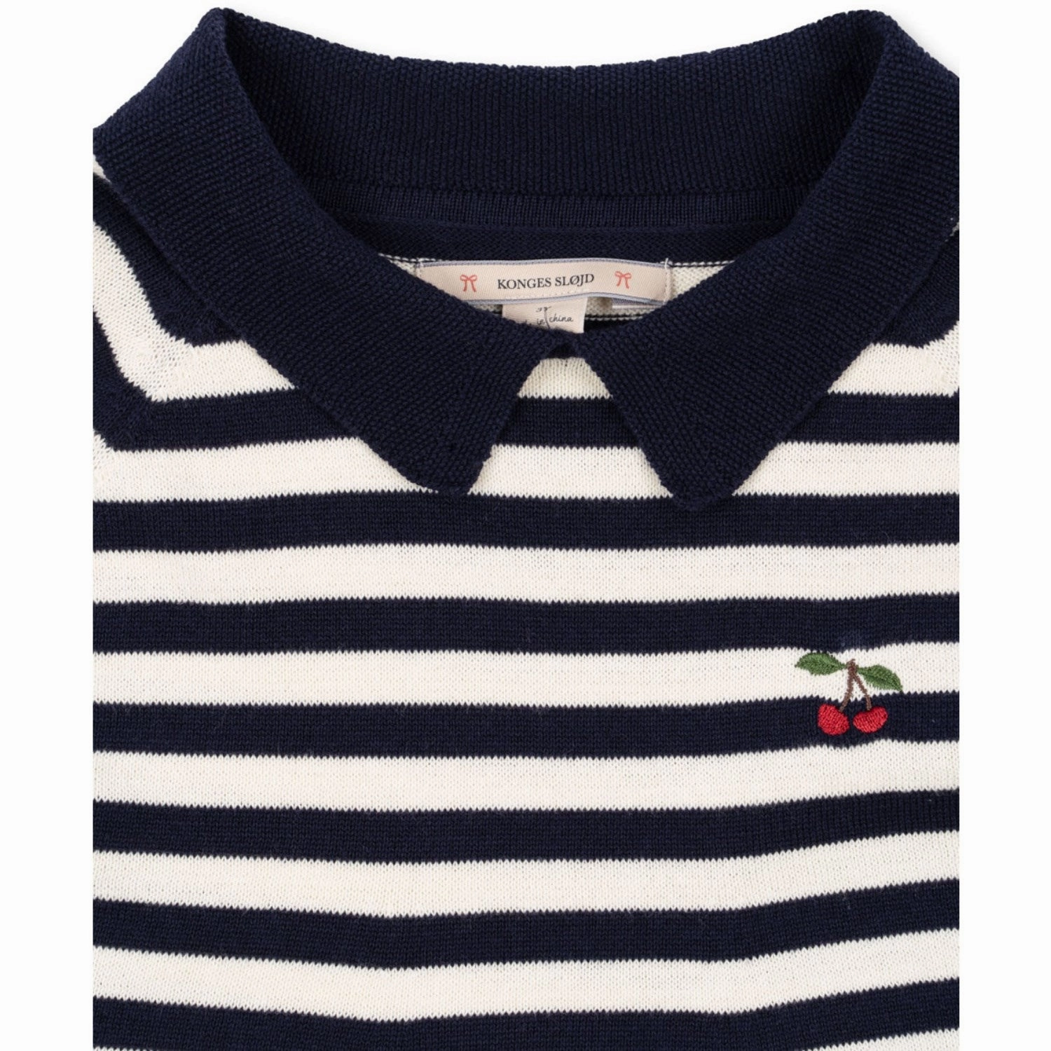 Soft Cut Lightweight Layer Konges Sl?jd Navy Stripe Venton Knit Dress Gots
