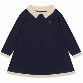 Konges Sl?jd Navy Venton Knit Dress Stretch-Recovery Effortless Touch