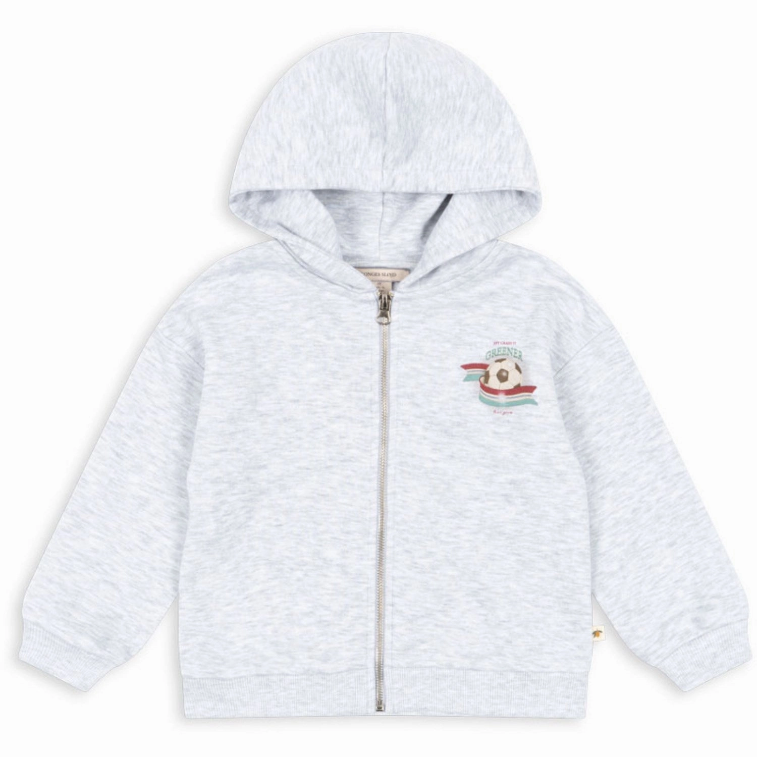 Konges Sl?jd Off White Melange Lou Hoodie Ocs Shiny Finish V neck