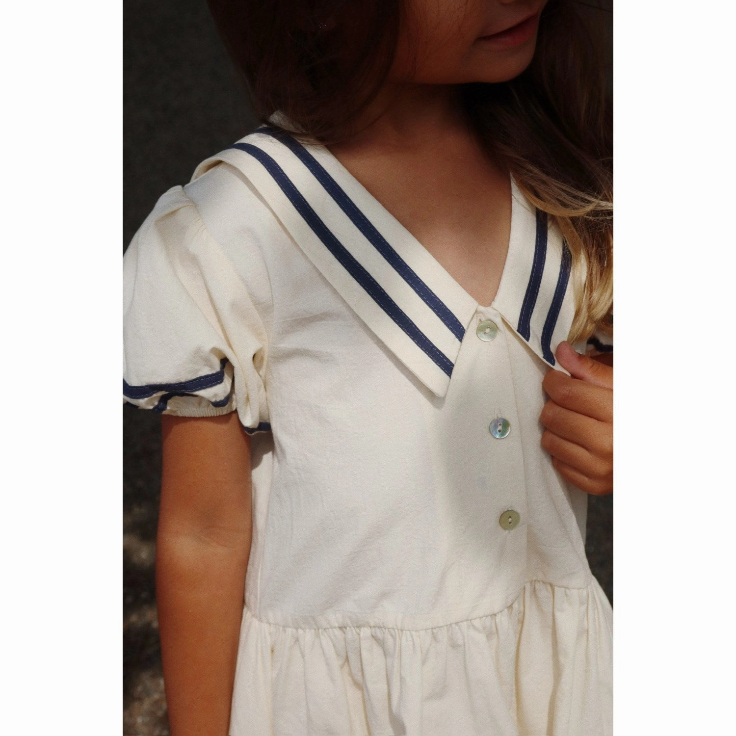 Konges Sl?jd Optic White Allie Sailor Dress Gots Event Favorite Timeless Cut