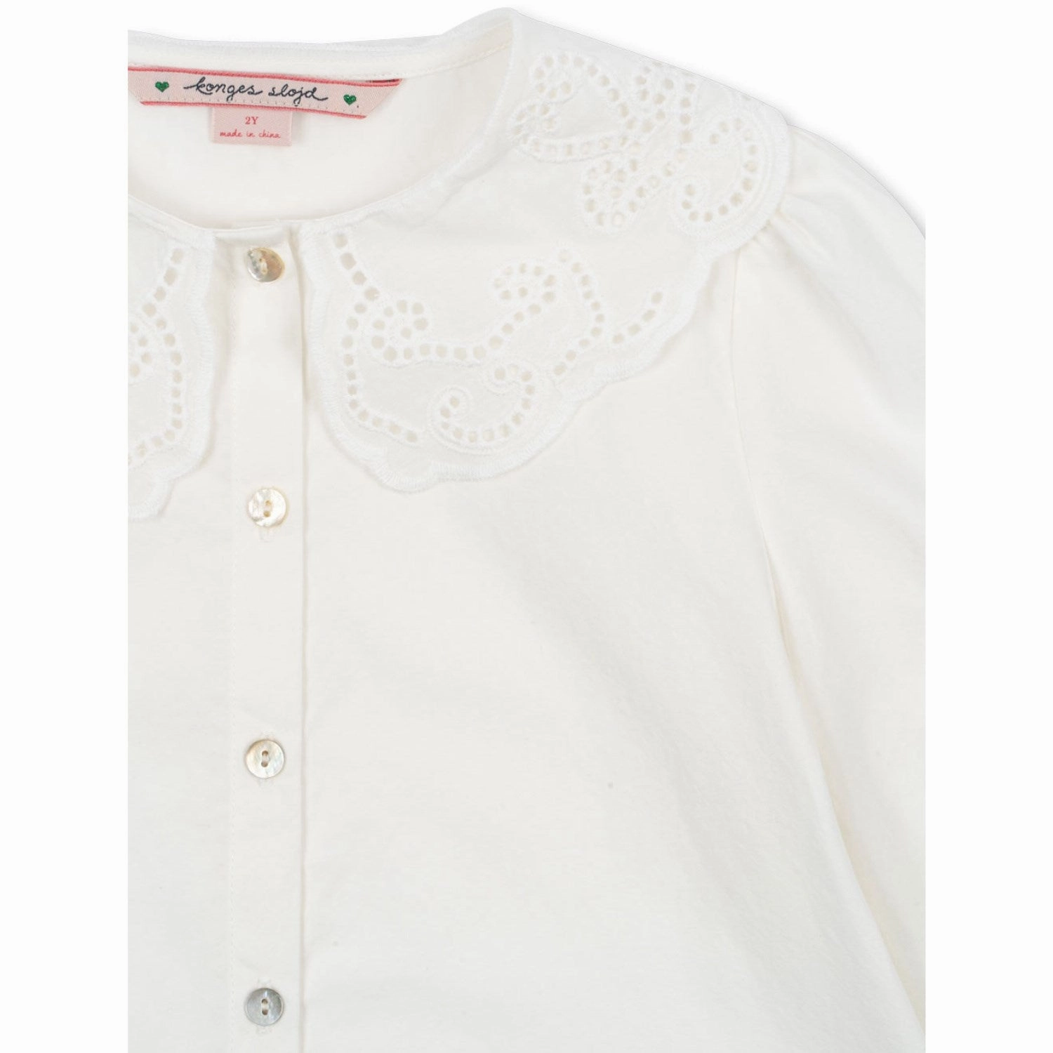 Konges Sl?jd Optic White Rilo Collar Shirt GOTS Athletic Look Weekend Adventure