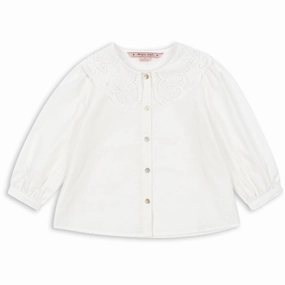 Oversized style Snug feel Konges Sl?jd Optic White Rilo Collar Shirt GOTS