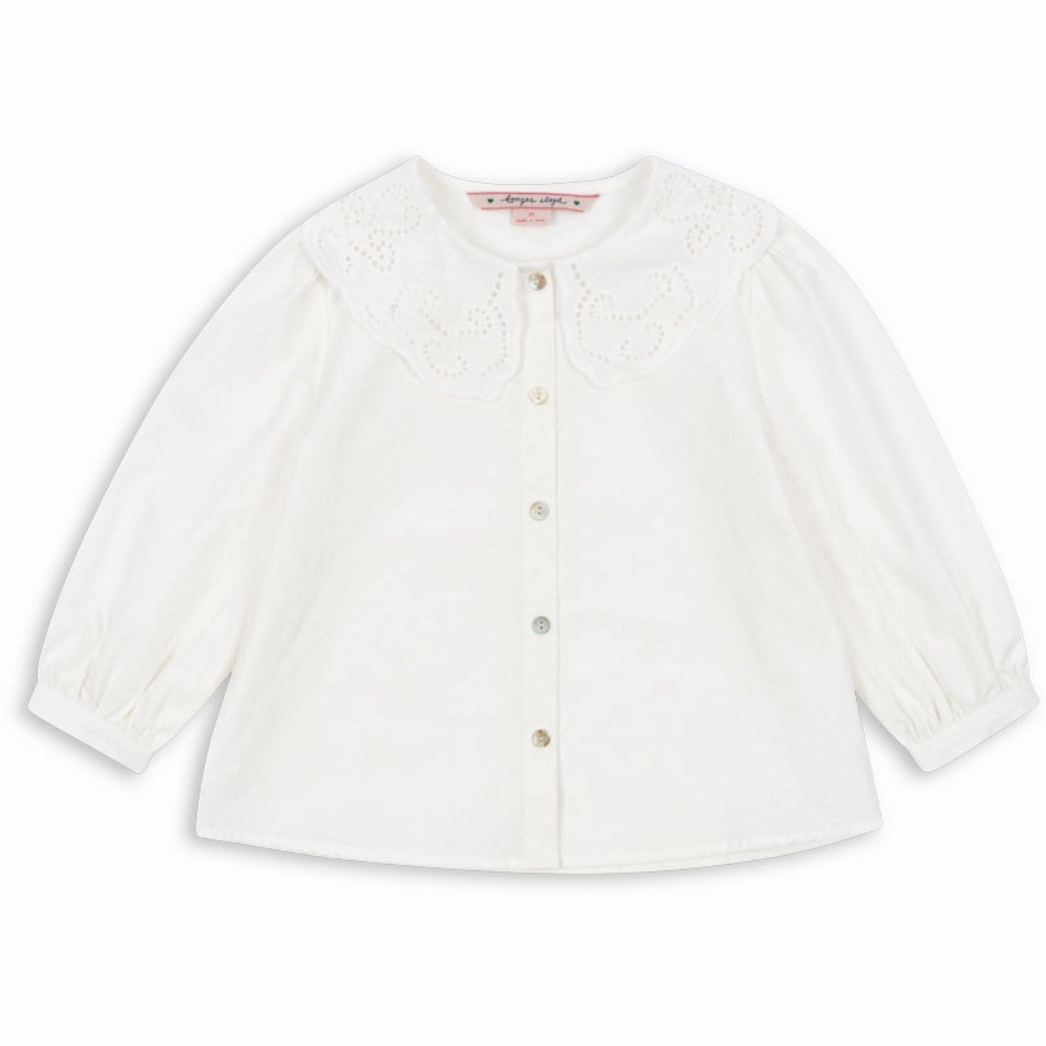 Oversized style Snug feel Konges Sl?jd Optic White Rilo Collar Shirt GOTS