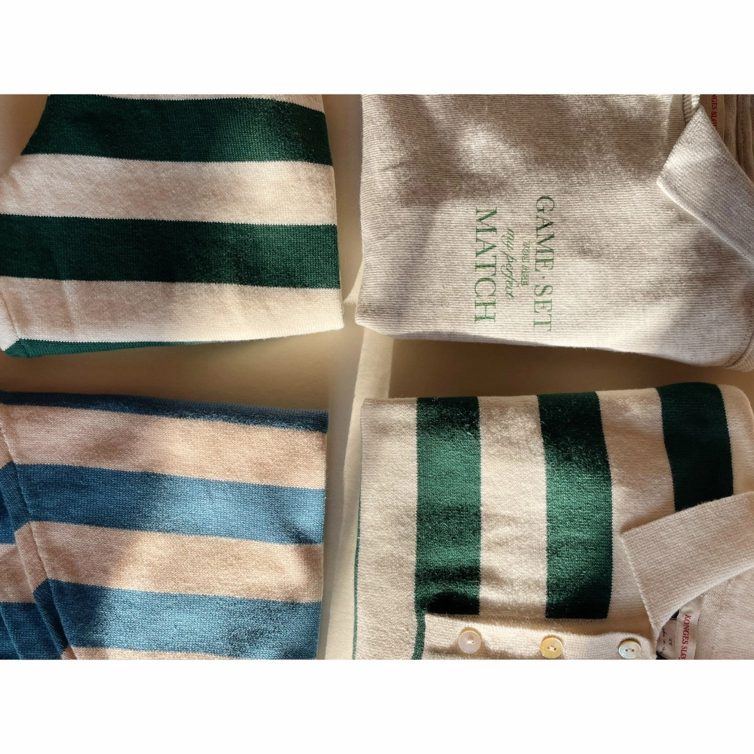 Konges Sl?jd Pine Grove Stripe Manis Knit Polo Sweat Resistant Lining Breathable mesh lining