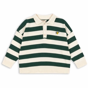 Breathable Material Konges Sl?jd Pine Grove Stripe Manis Knit Polo