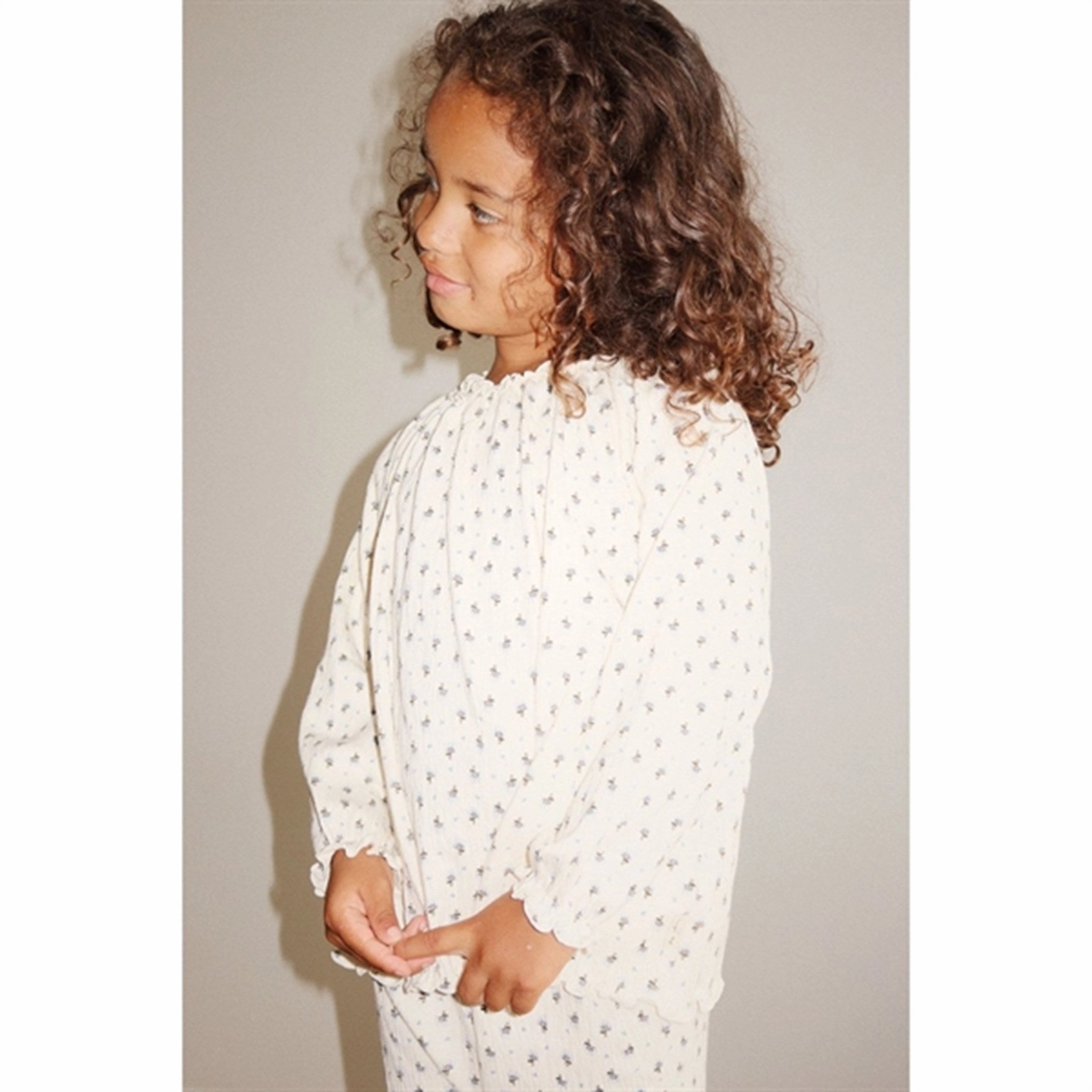 Anti Static Fabric Everyday Wear Konges Sl?jd Point Bleu Butter Chleo Blouse