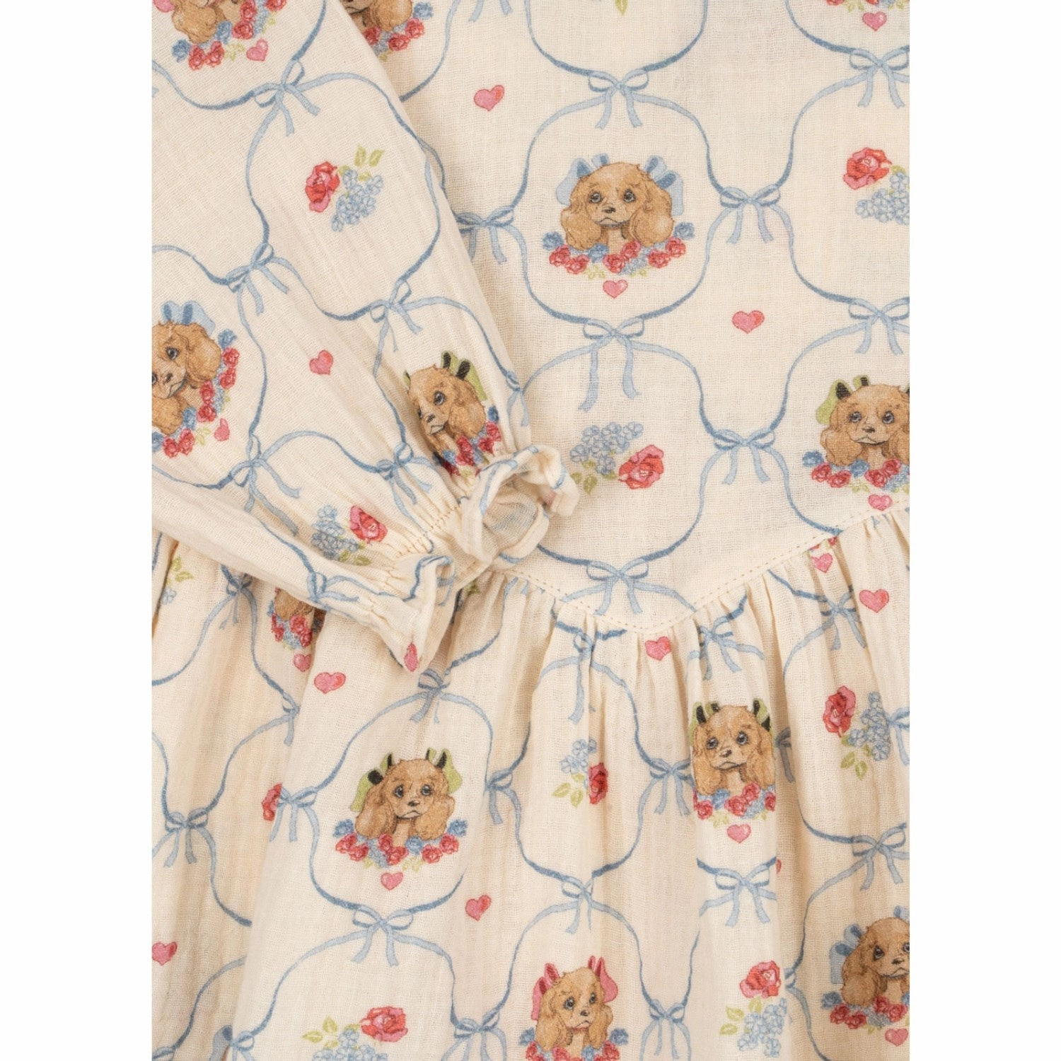 Texture Softness Peace View Konges Sl?jd Puppy Coco Dress GOTS