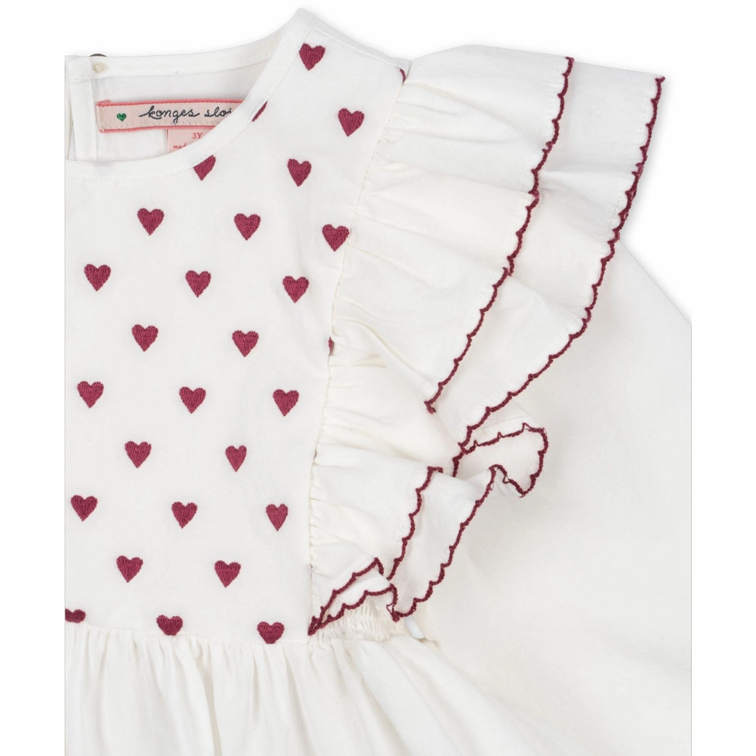 Konges Sl?jd Pure White Coeur Dress Gots Polished Details All-Day Comfort Wear