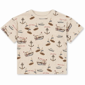 AllSeasonWear Curved Hemline Konges Sl?jd Sail Away Itty T-shirt