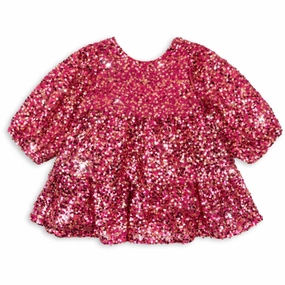 Global Style Konges Sl?jd Sparkling Sangria Lila Sequins Bow Dress