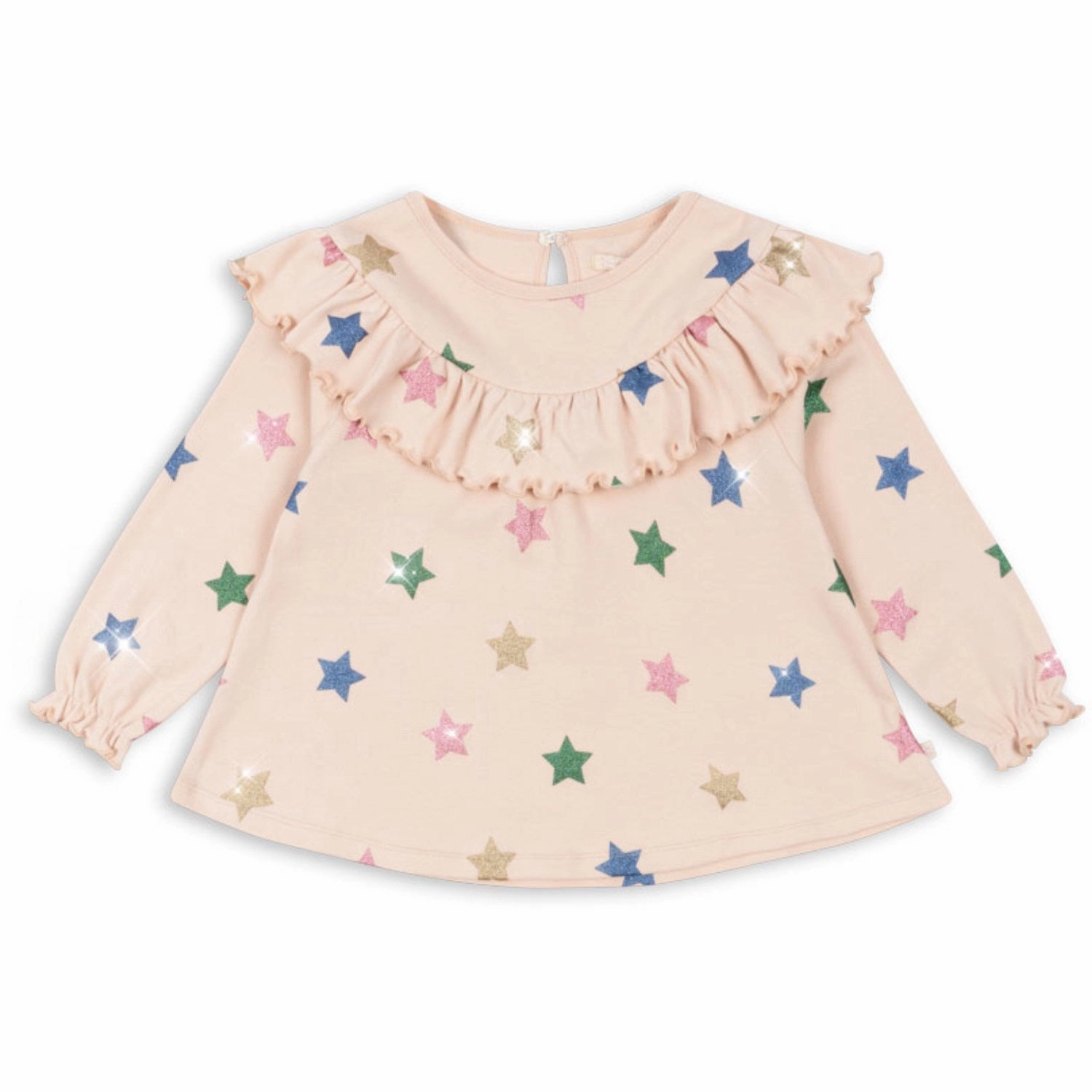 Flatlock stitching Konges Sl?jd Star Glitter Malli Glitter Blouse Gots