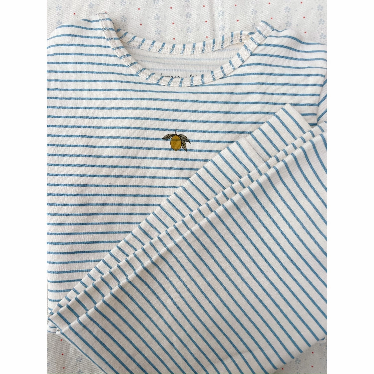 Oversized style Moisture wicking Konges Sl?jd Stripe Bluie Basic Blouse GOTS