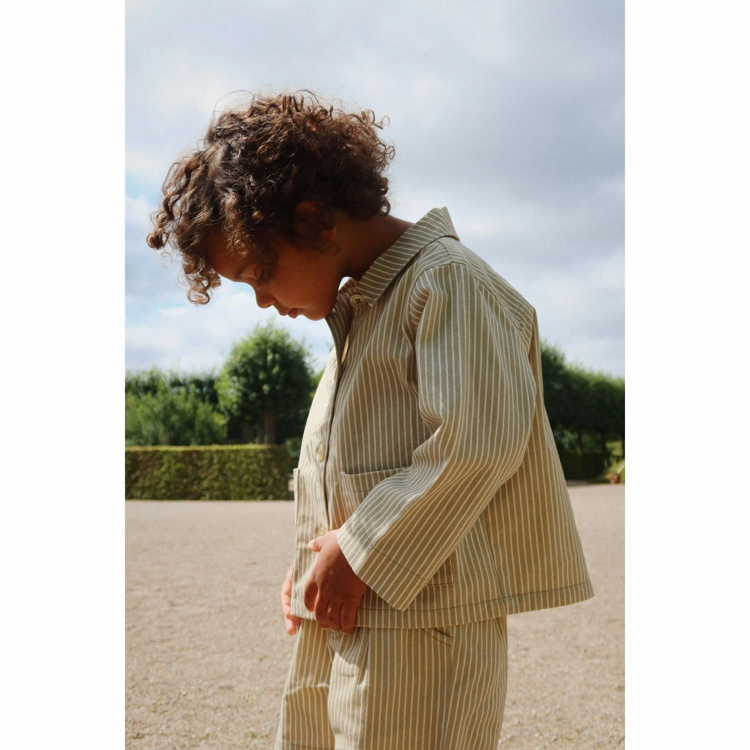 Konges Sl?jd Tea Stripe Frankie Over Shirt Gots Lightweight Weave