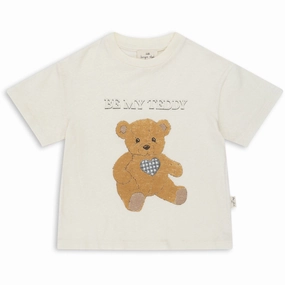 Neutral Color Comfy Look Wear Konges Sl?jd Teddy Bear Era T-shirt