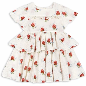 Pleated-Skirt Konges Sl?jd Vita Rosa Elin Frill Dress