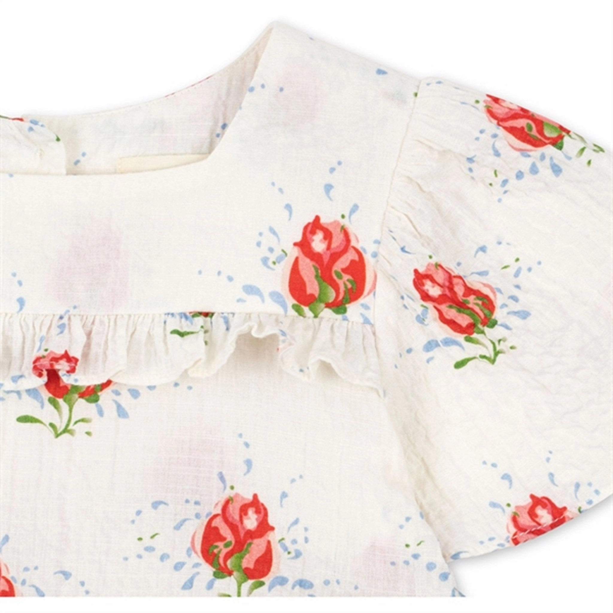 Konges Sl?jd Vita Rosa Elin Frill Dress Pure Color