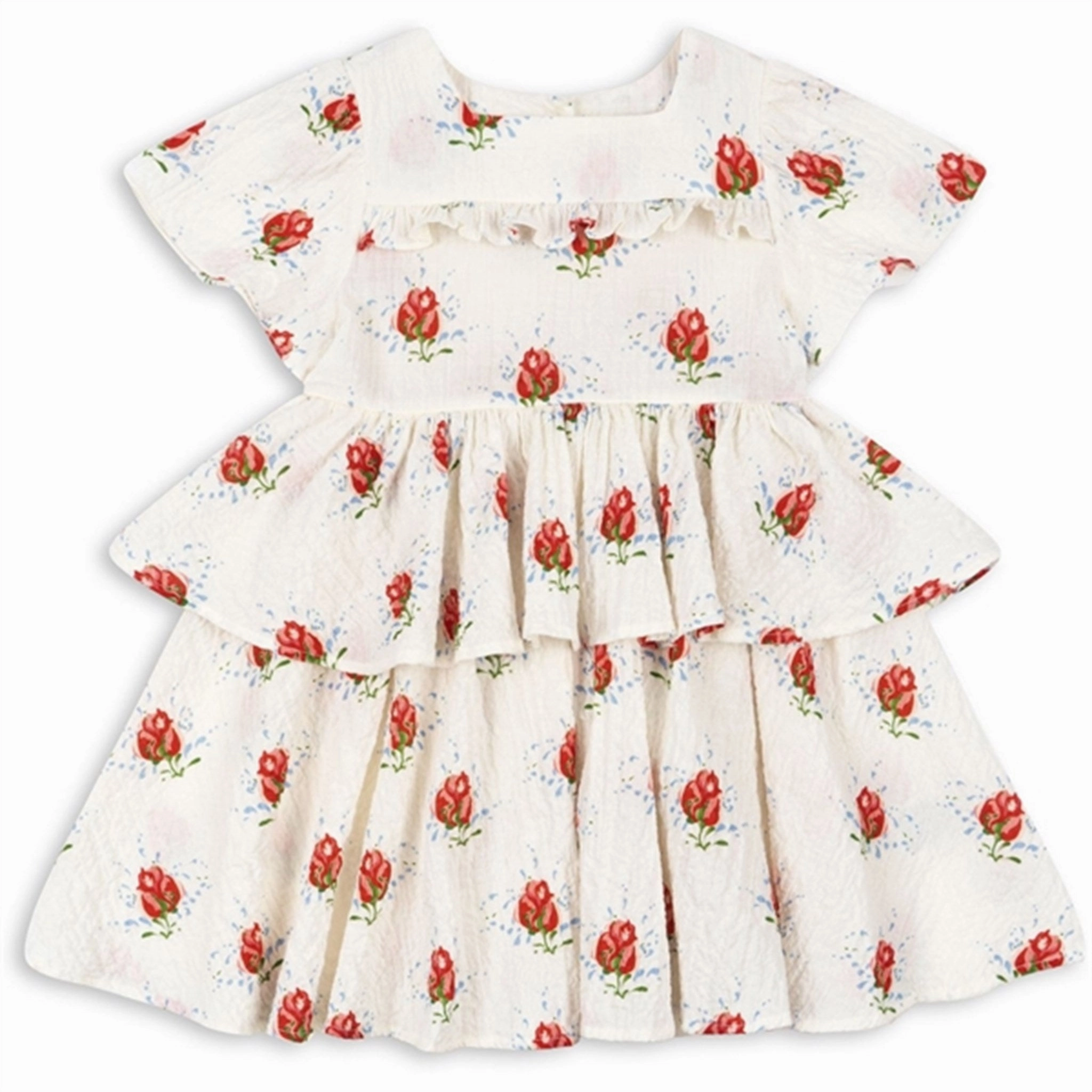 Pleated-Skirt Konges Sl?jd Vita Rosa Elin Frill Dress