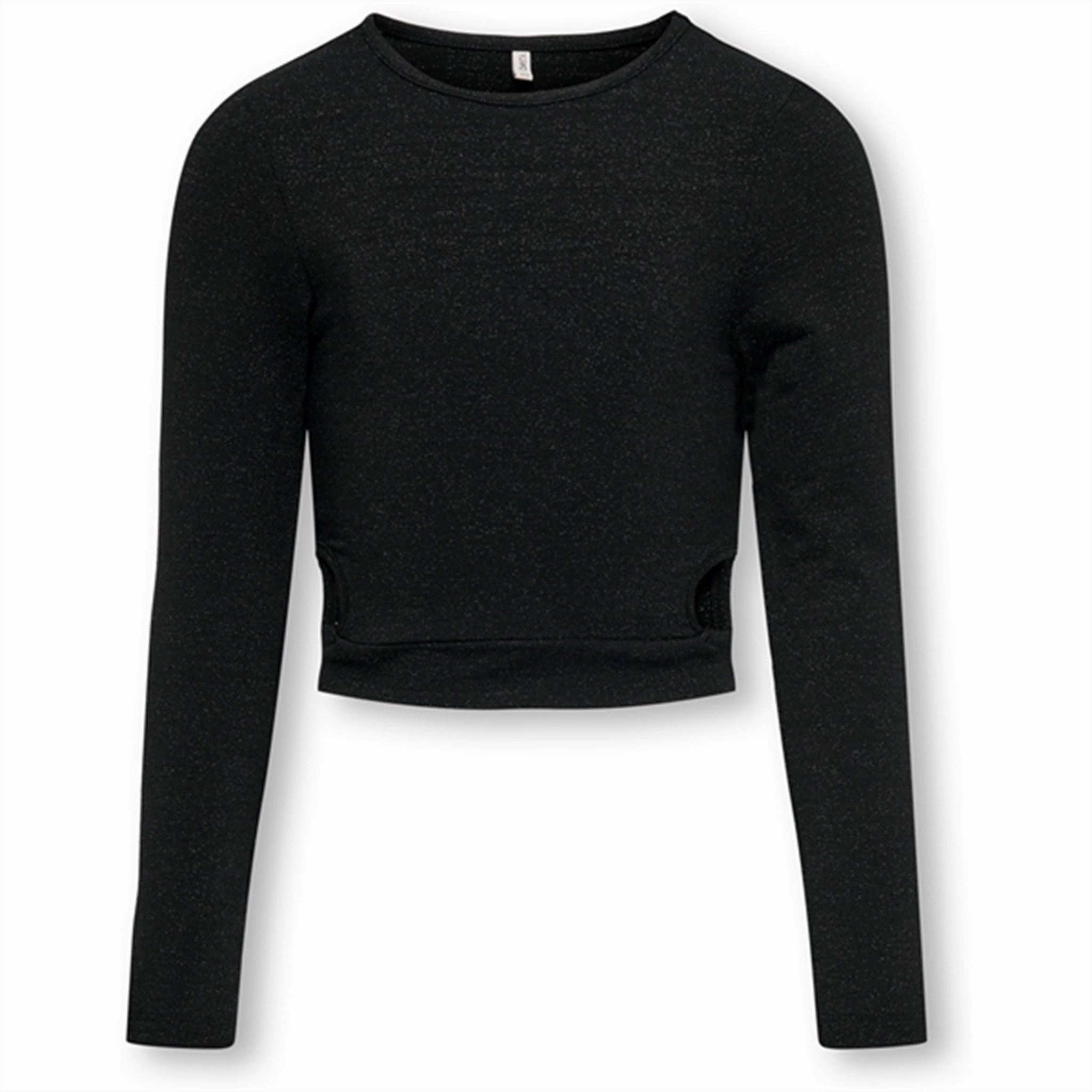 Kids ONLY Black Roma Side Cut Out Top Contrast Stitch Functional Pocket