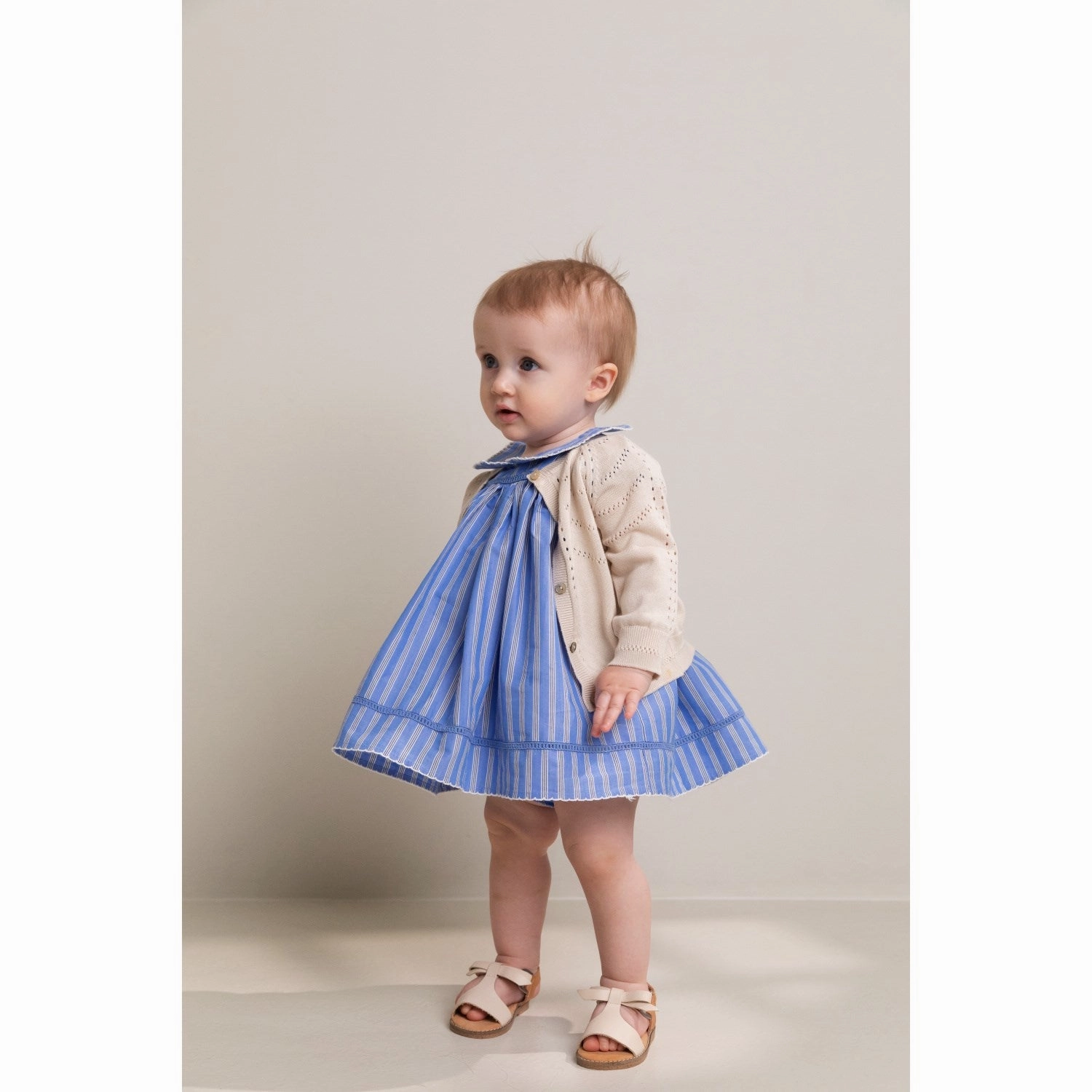 MarMar Smooth Cotton Cornflower Stripe Dulla Dress Essential Style Relax Form