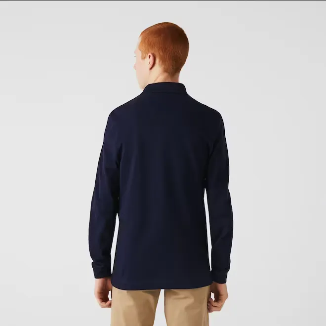 Sweat Resistant Lining Lacoste Polo da uomo manica lunga in pitit piqu?? tinta unica YH9521 00 166 blu navy