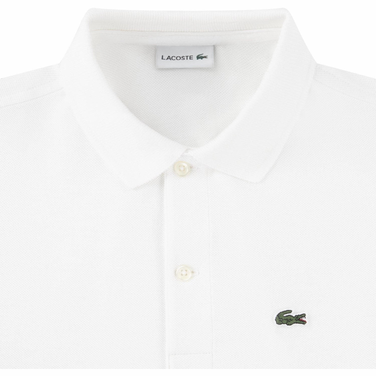 LACOSTE Blanc Non-Organic Petit Pique Polo Layering Piece