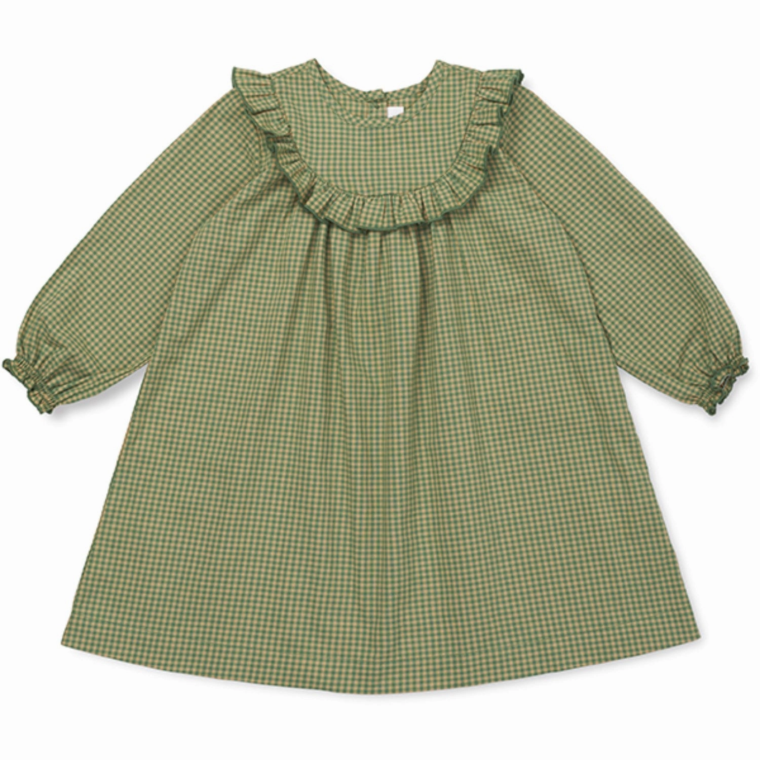 Lalaby Green Check Noey Dress Baby High-Neck Inner Feel
