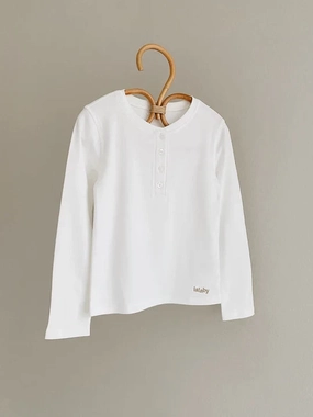 Waffle Weave Unstructured Shoulder Lalaby Natural White Hector Tee L/S