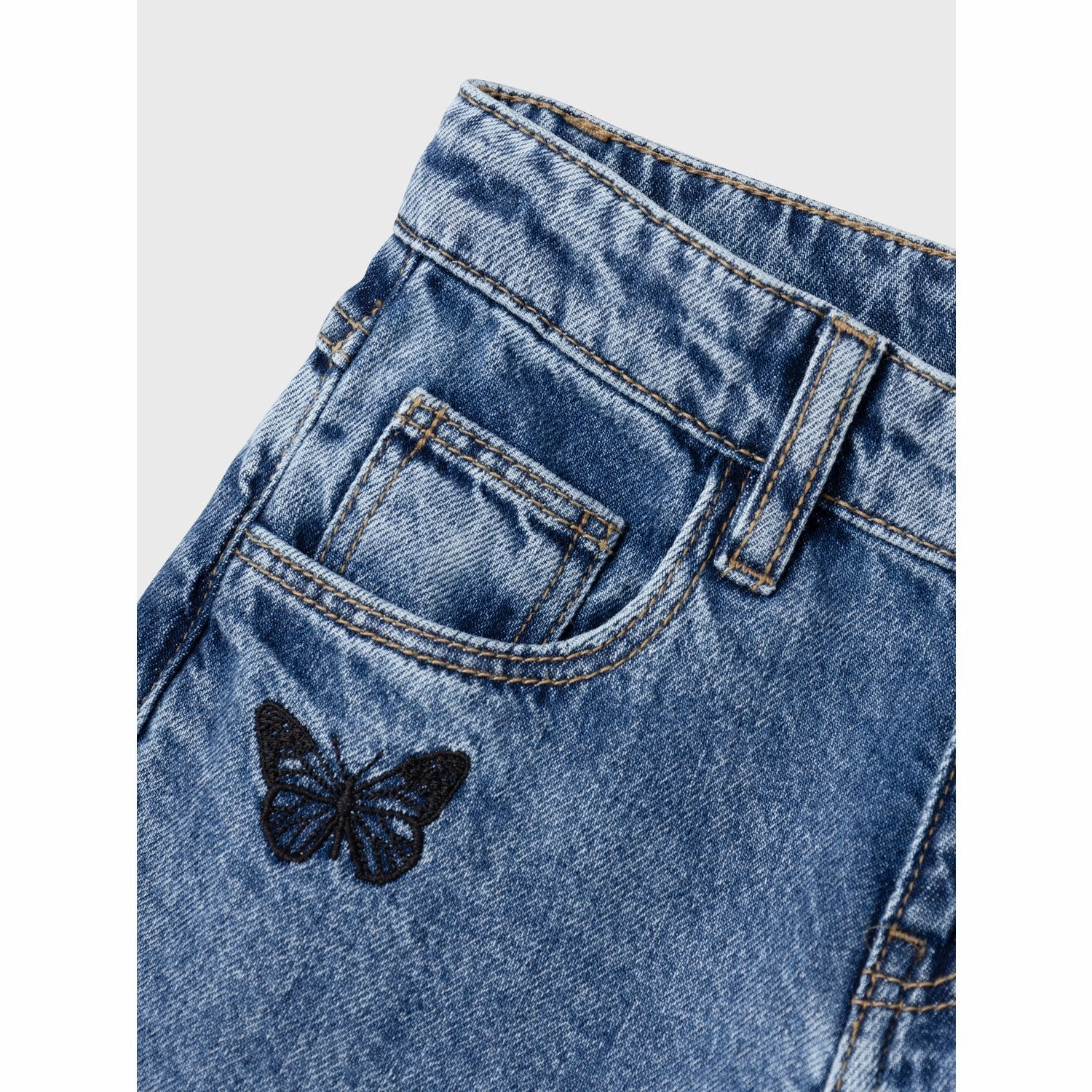 Name It Medium Blue Denim Bella Wide Jeans Non Restrictive Cut Classic Item