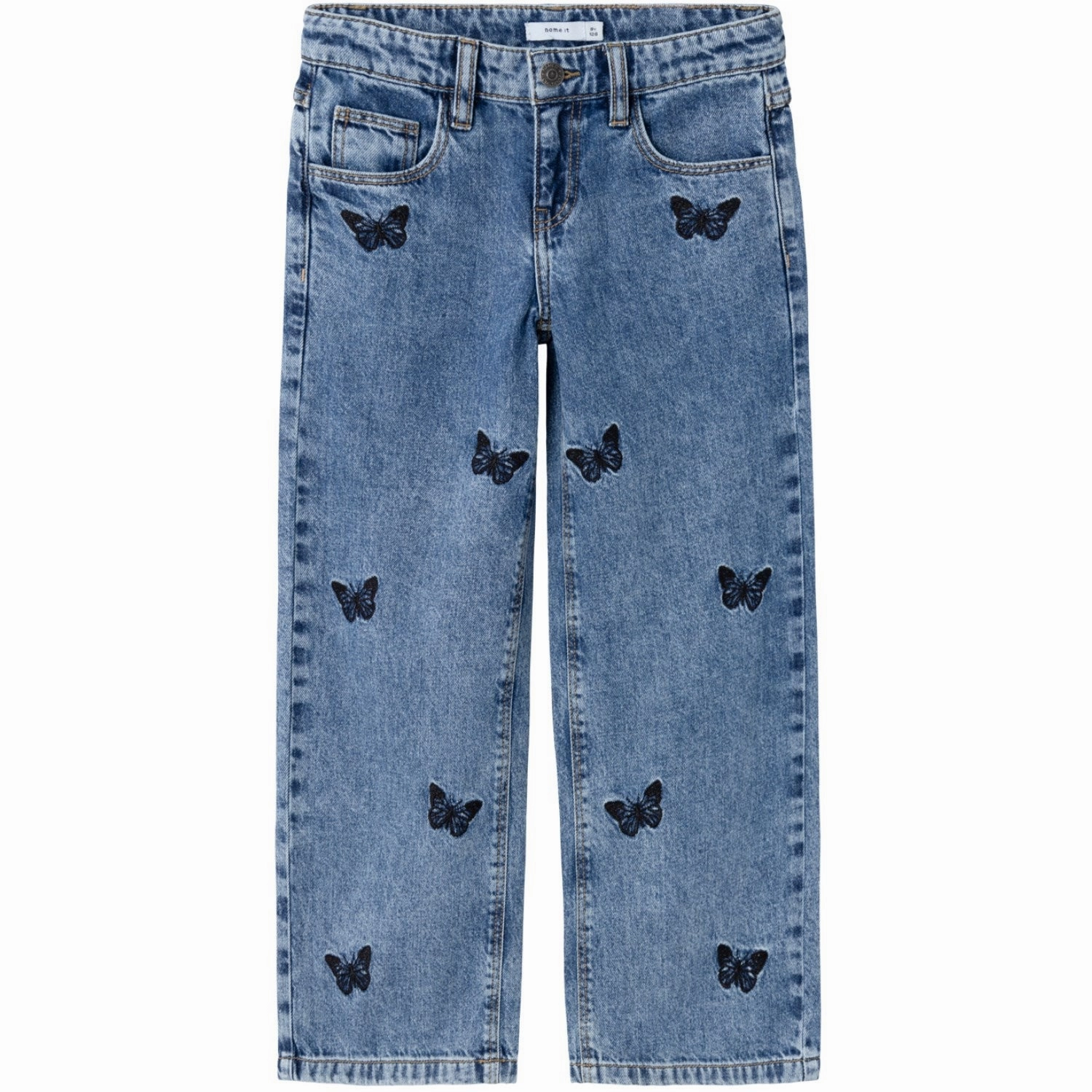 Name It Medium Blue Denim Bella Wide Jeans Festival Outfit Minimalist Style Eco Friendly Denim