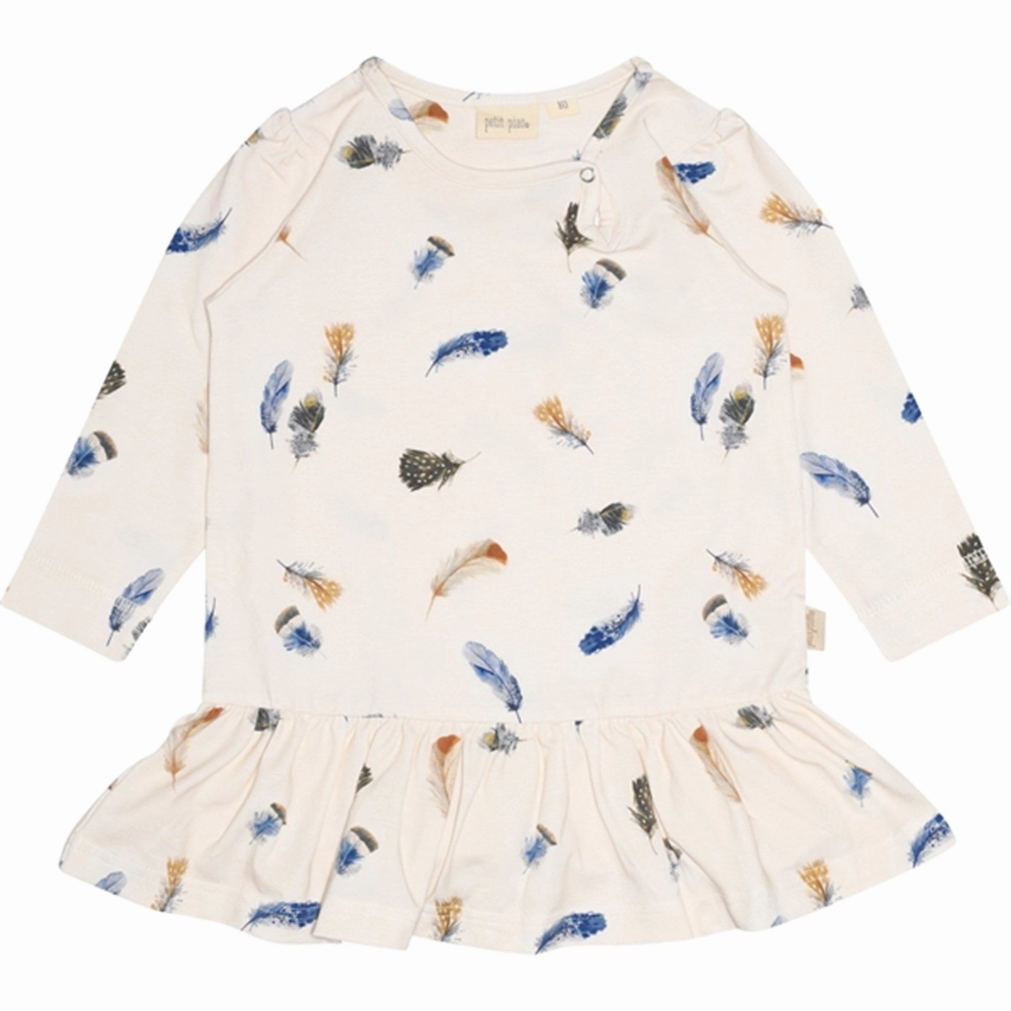 Street Casual Petit Piao? Feather Dress Gather Printed