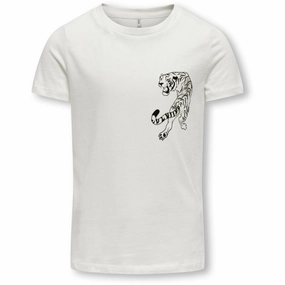 kids ONLY Cloud Dancer Tiger Stars Anna Life Boxy T-Shirt Essential Fit