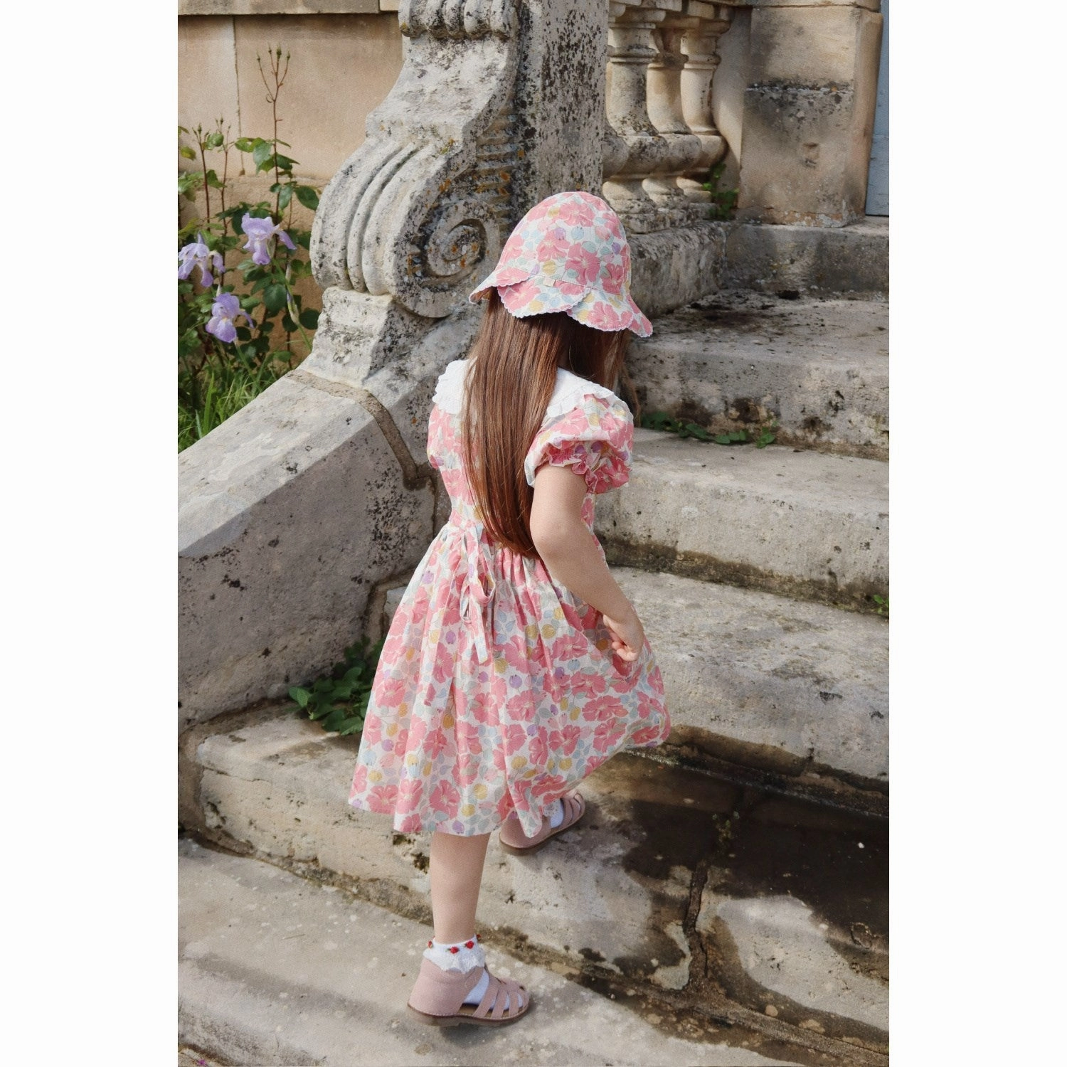 Comfort Look Cozy Texture Konges Sl?jd Fleur Anglaise Coeur Collar Dress Gots