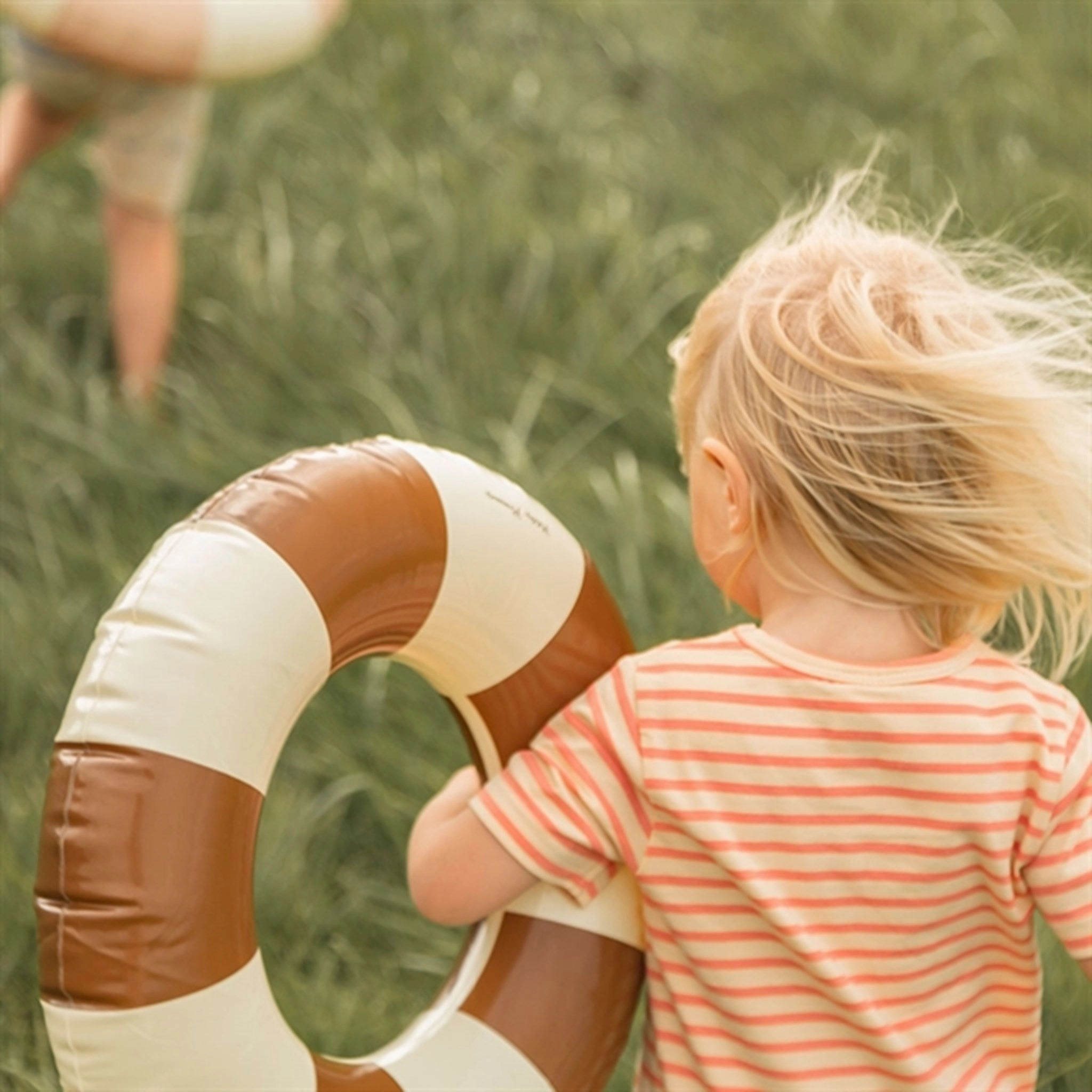 Timeless and Chic Printed design Petit Piao Dark Peach Striped T-shirt Baggy