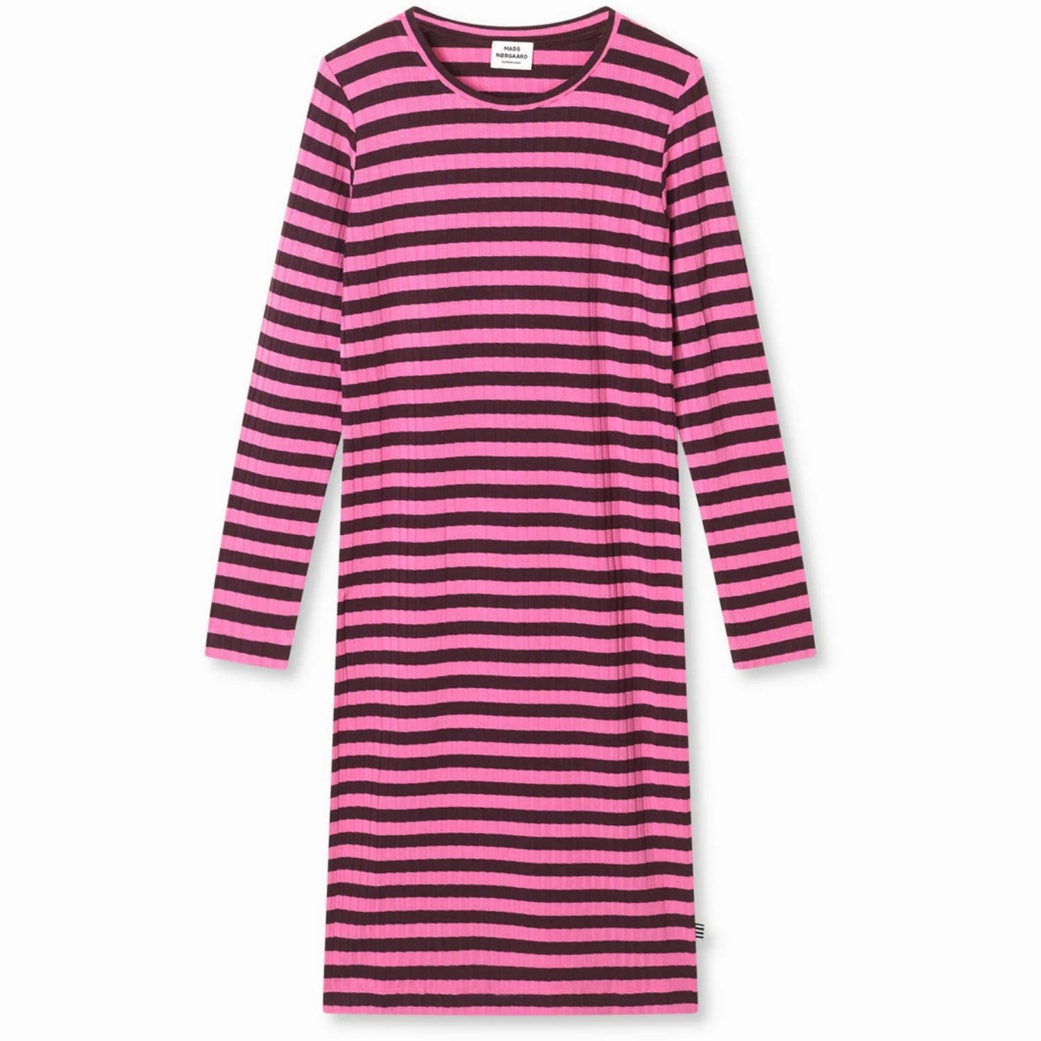 Modern Finish Elegant Vibe Mads N?rgaard Plum Perfect/Carmine Rose 5X5 Classic Stripe Dubina Dress