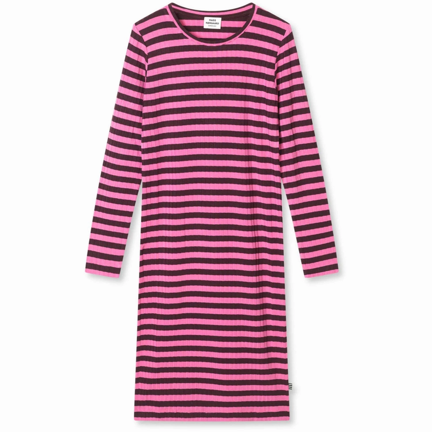 Textured Flow Mads N?rgaard Plum Perfect/Carmine Rose 5X5 Classic Stripe Dubina Dress