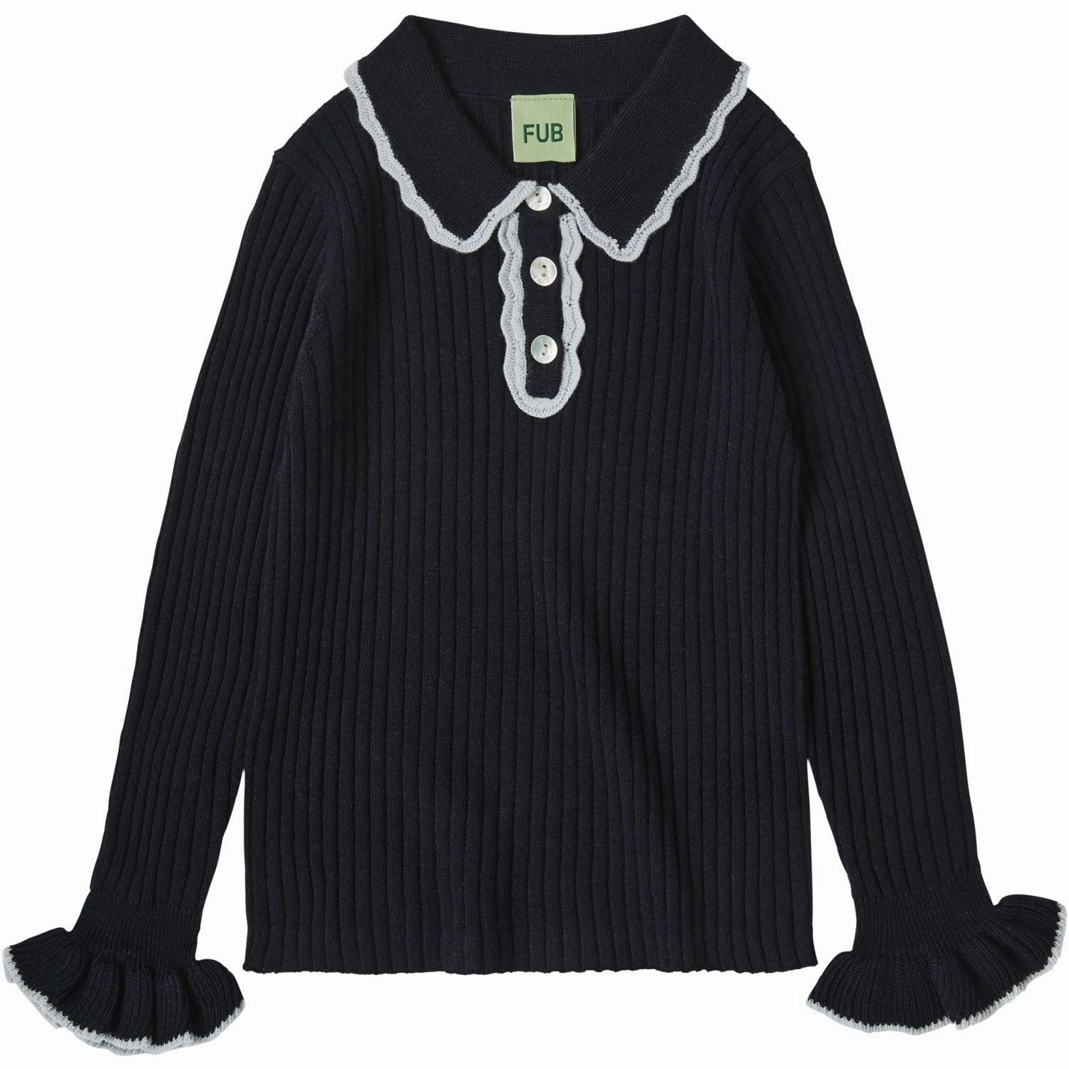 Practical Choice Micro Perforated Texture FUB Dark Navy Rib Polo