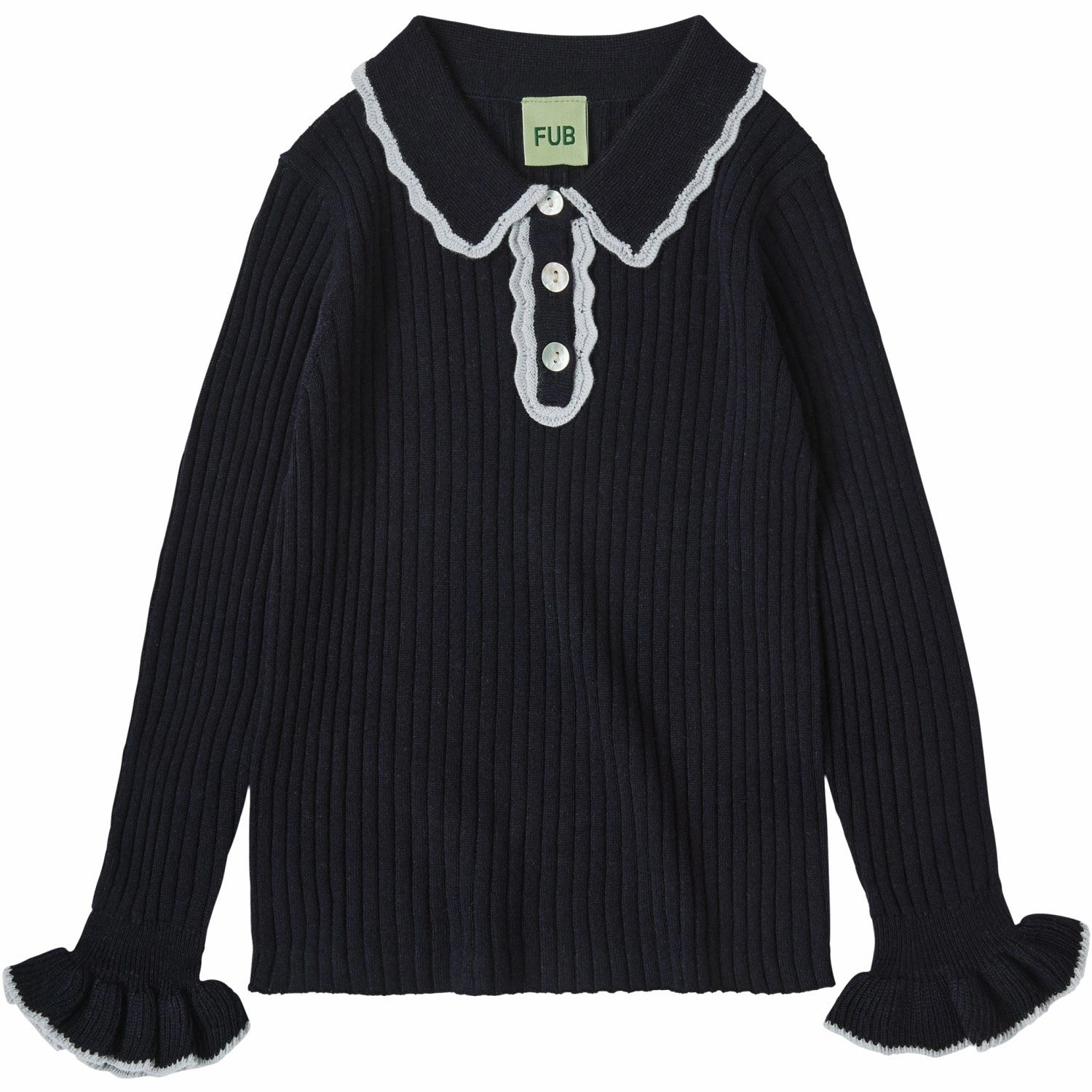 Tropical theme FUB Dark Navy Rib Polo