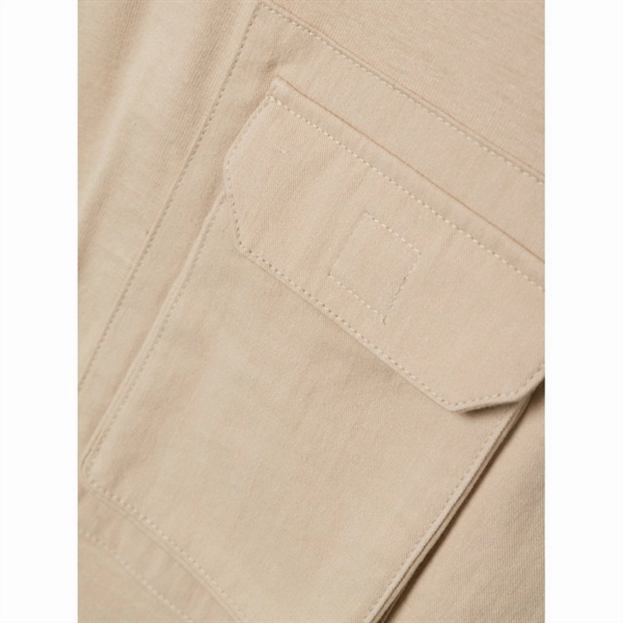 Name it Oxford Tan Omelet Blouse Split hem Flatlock stitching