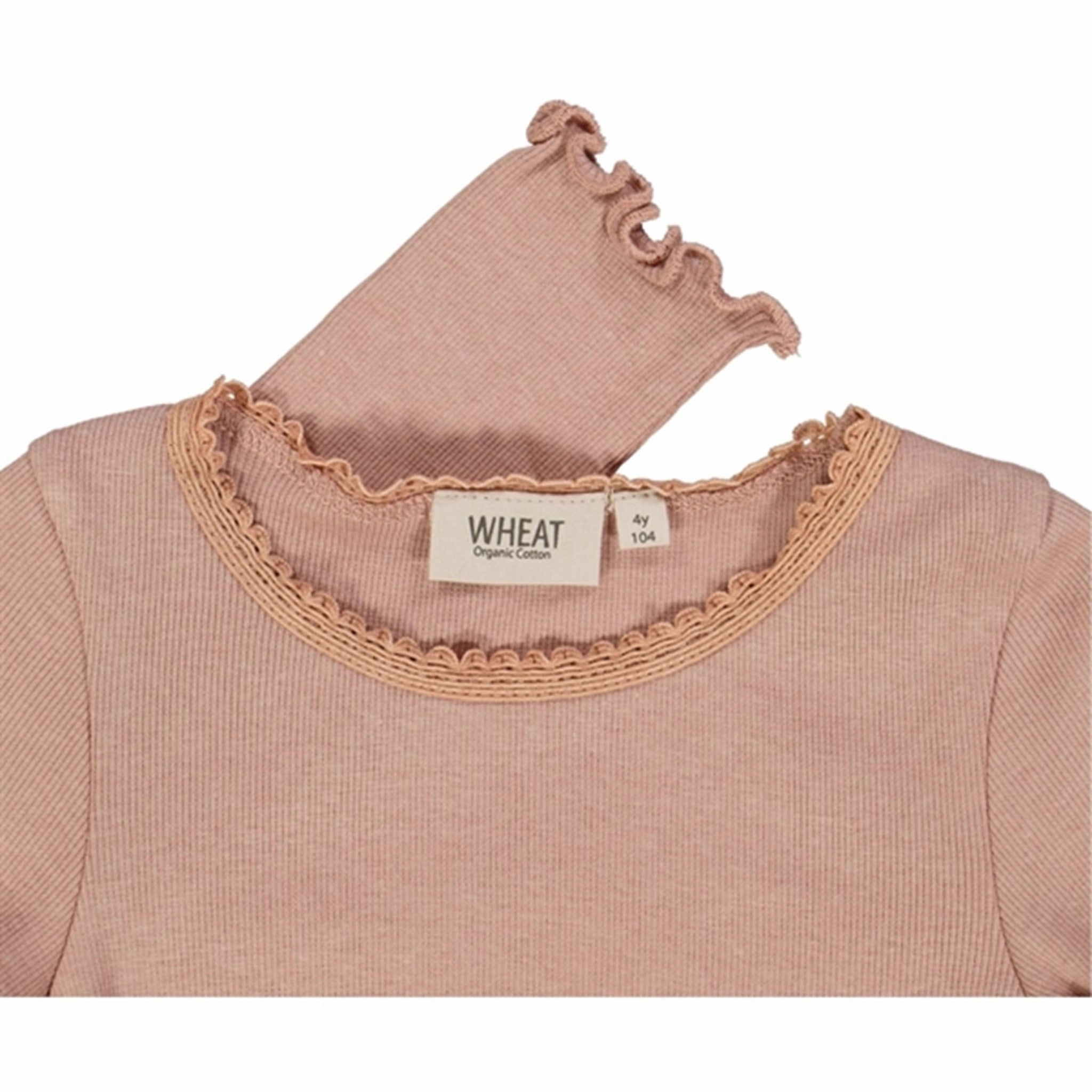 Wheat Rose Dawn Rib Lace Blouse Oversized Fit Flex Fit Collar