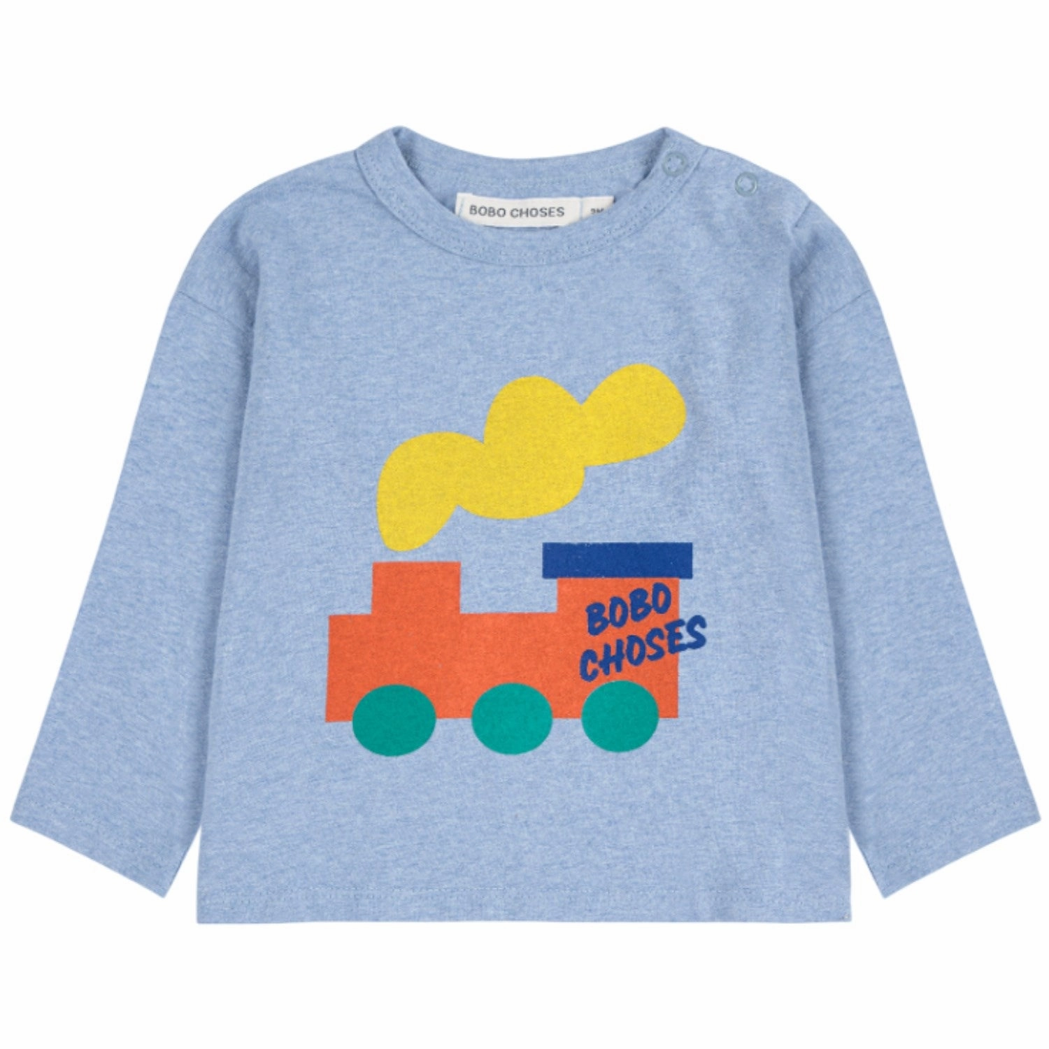 Bobo Choses Light Blue Bobo Choo Choo T-Shirt Odorless Binding Tape Eco Friendly Dye