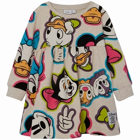 Name it Peyote Melange Jenna Minnie Sweat Dress Dressy Glow Printed-Lining