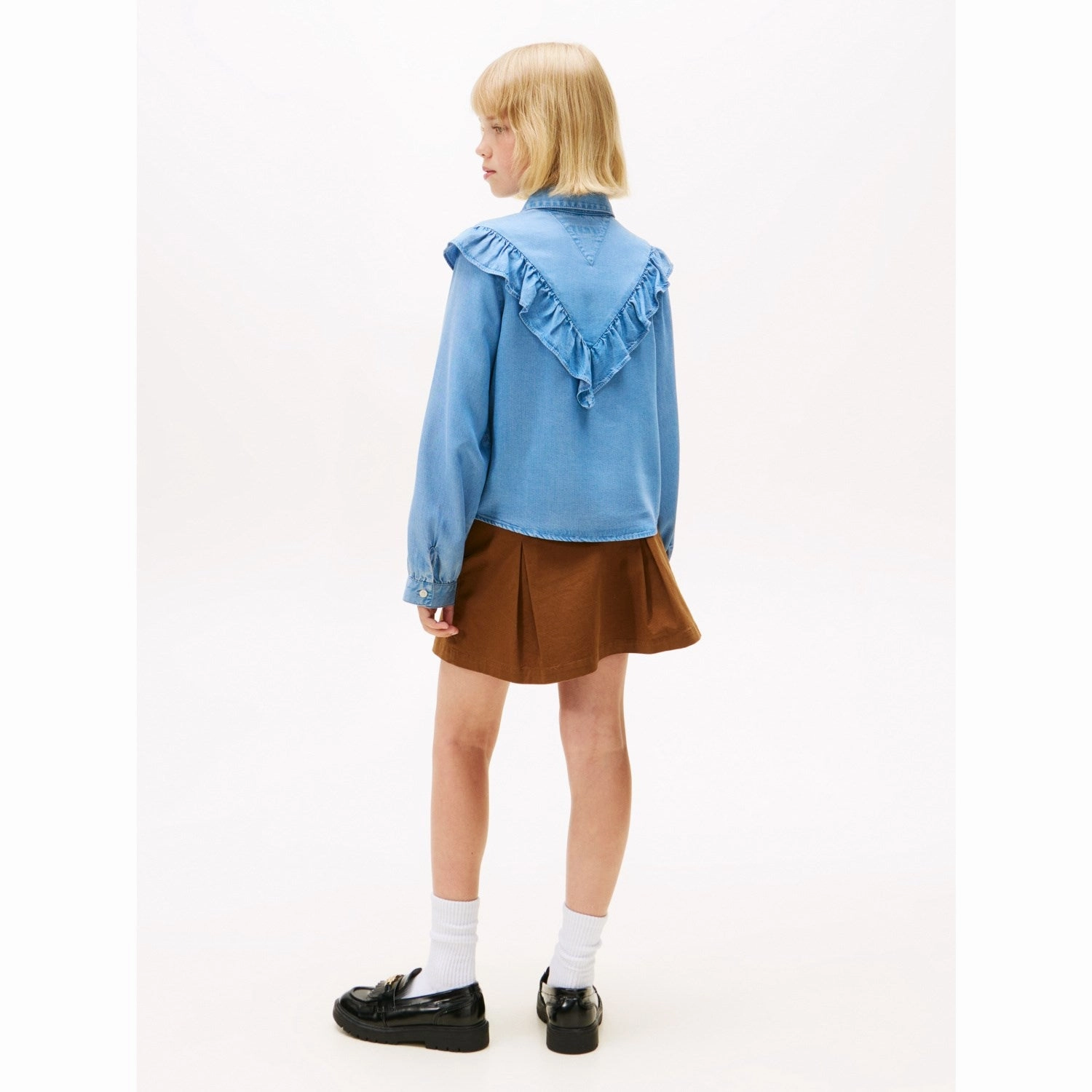 Contemporary Style Tommy Hilfiger Denim Ruffle Blouse L/S